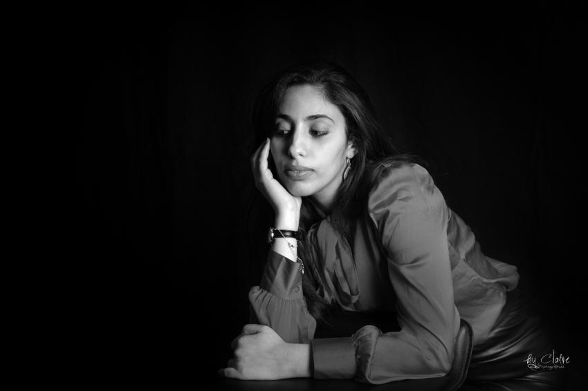 Portrait noir et blanc studio
